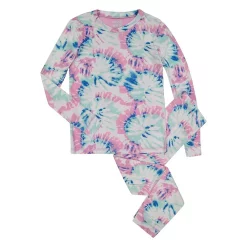 Sleep On It Girls Groovy Tie Dye Super Soft Snug Fit 2-Piece Pajama Sleep Set