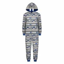 Sleep On It Boys Walrus Zip-Up Hooded Sleeper Pajama with Built Up 3D Character Hood