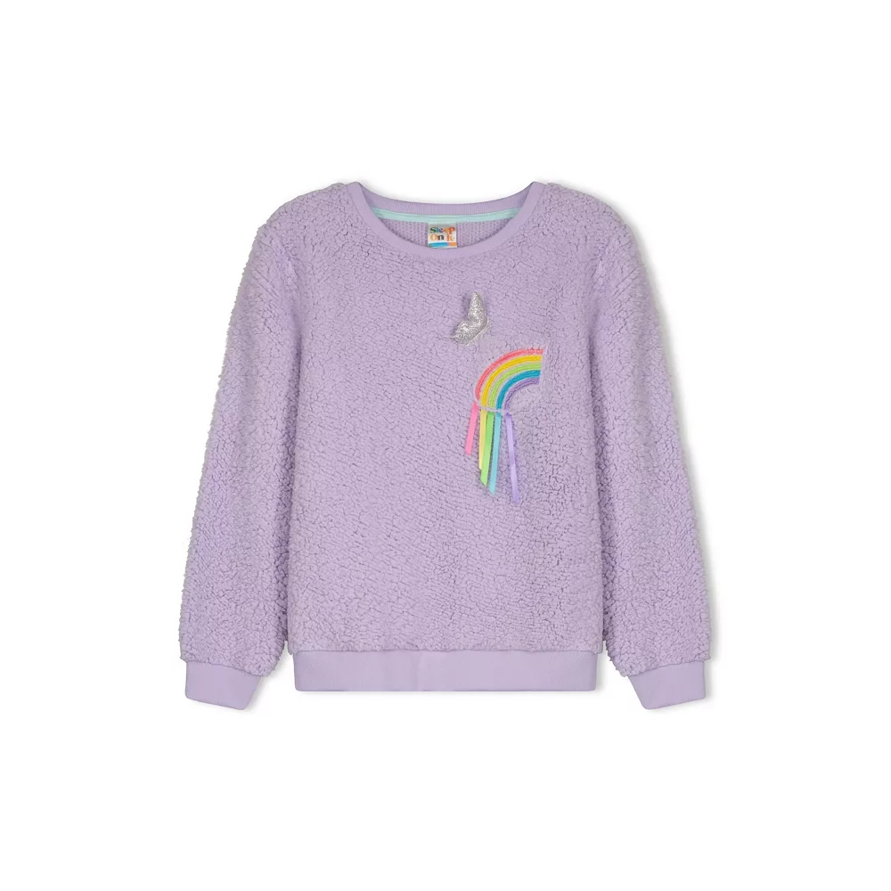 Sleep On It Girls Butterflies and Rainbows Soft Novelty Fleece 2-Piece Pajama Sleep Pant Set - Image 3